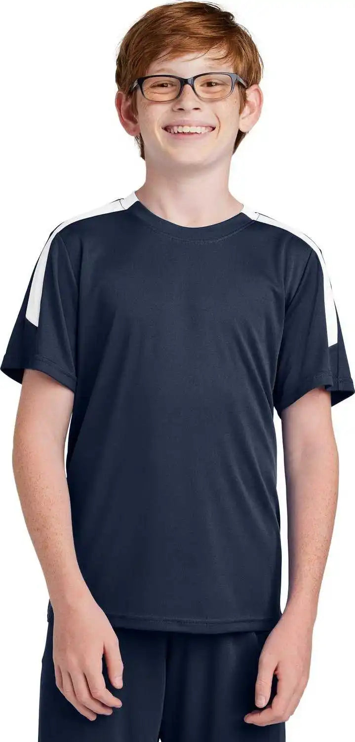 Sport Tek Yst100 Youth Competitor United Crew True Navy/ White