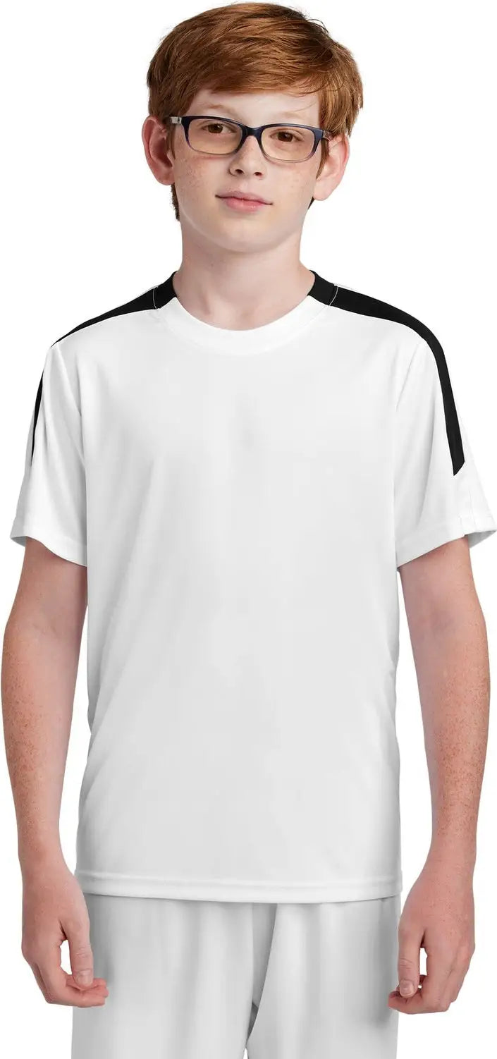 Sport-tek Yst100 Youth Competitor United Crew - White Black