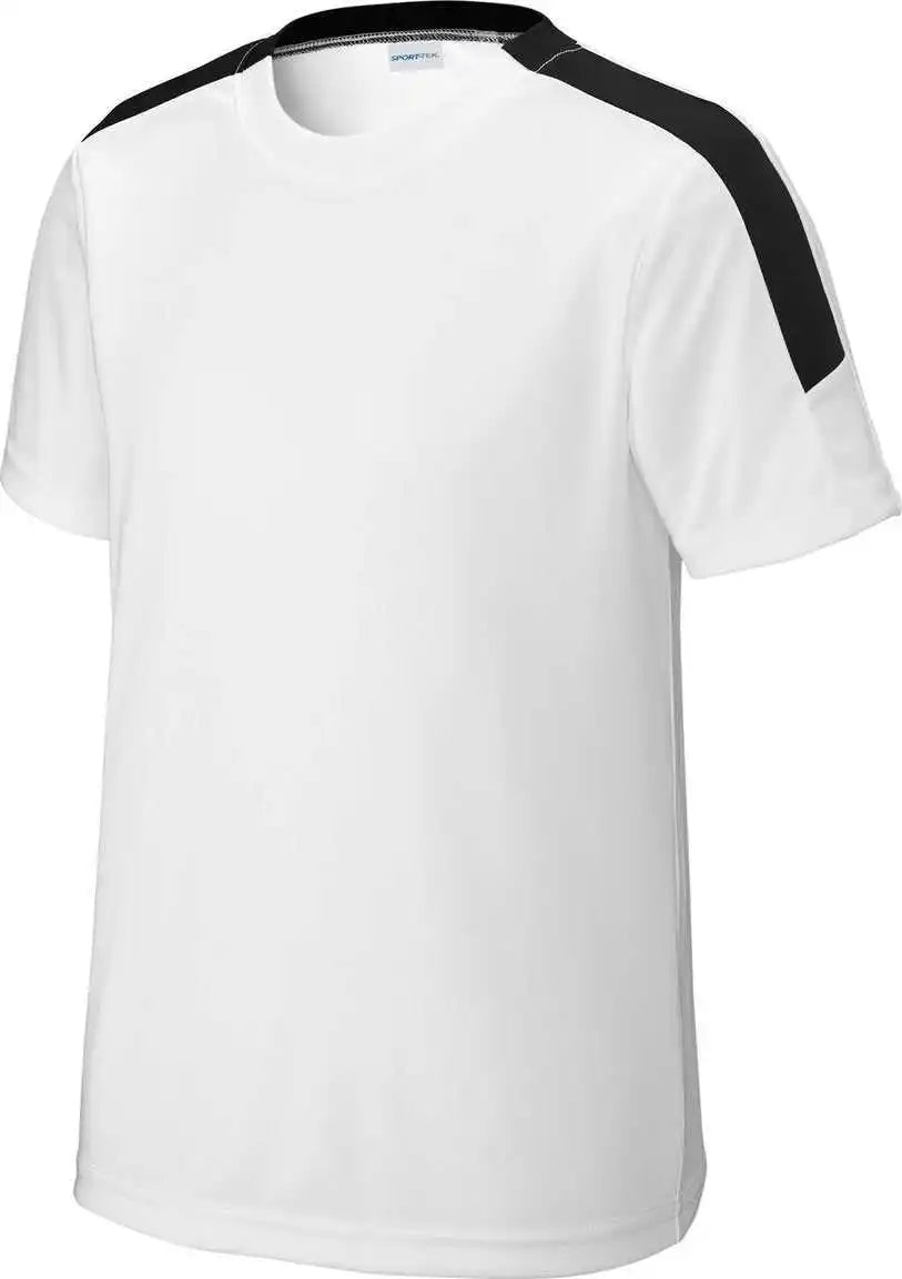 Sport Tek Yst100 Youth Competitor United Crew White/blk