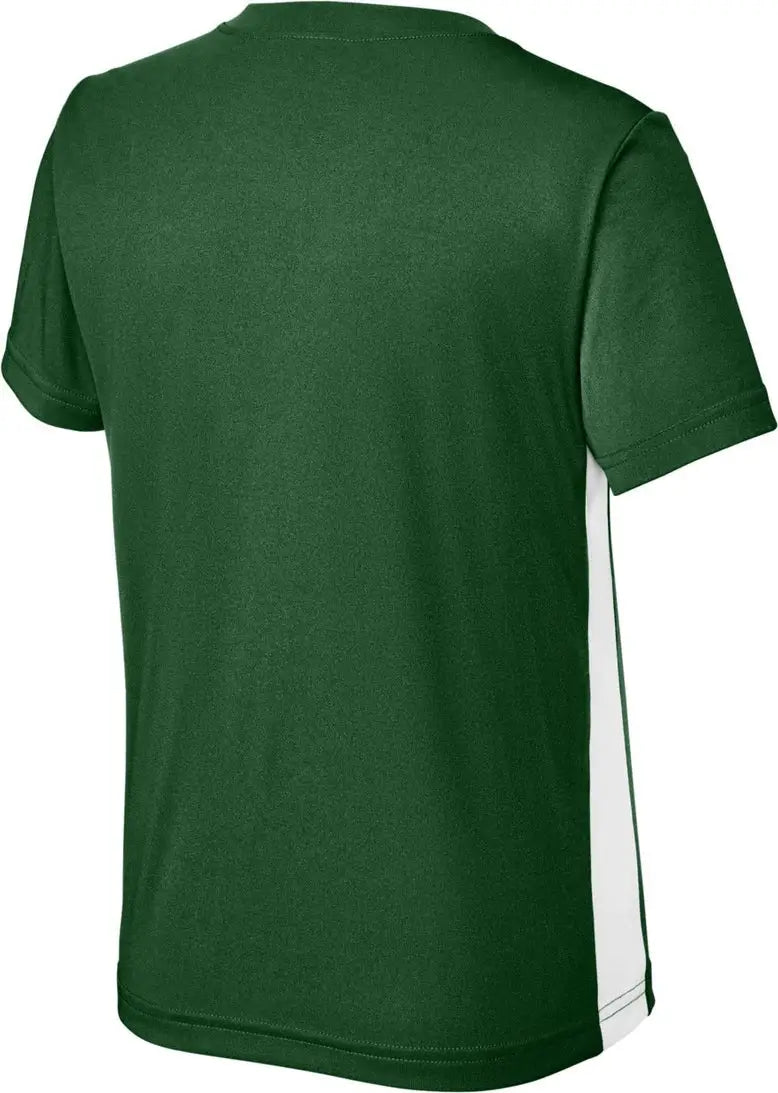 Sport-tek Yst101 Youth Competitor United V-neck - Forest Green White