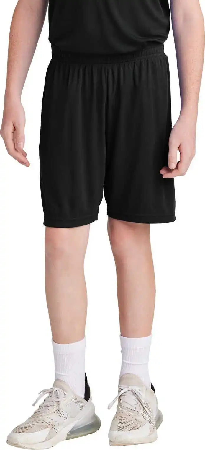Sport-tek Yst103 Youth Competitor United 5’’ Short - Black/ White