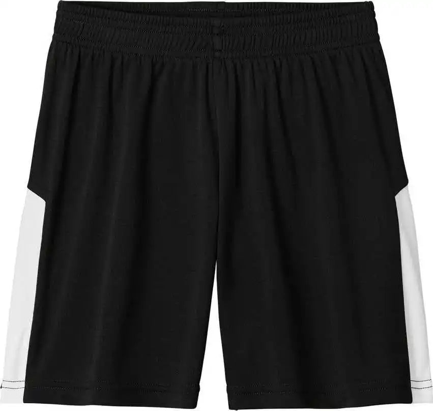 Sport-tek Yst103 Youth Competitor United 5’’ Short - Black/ White