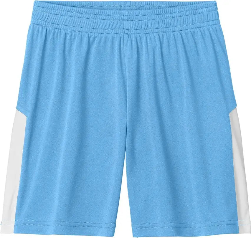 Sport-tek Yst103 Youth Competitor United 5’’ Short - Carolina Blue White