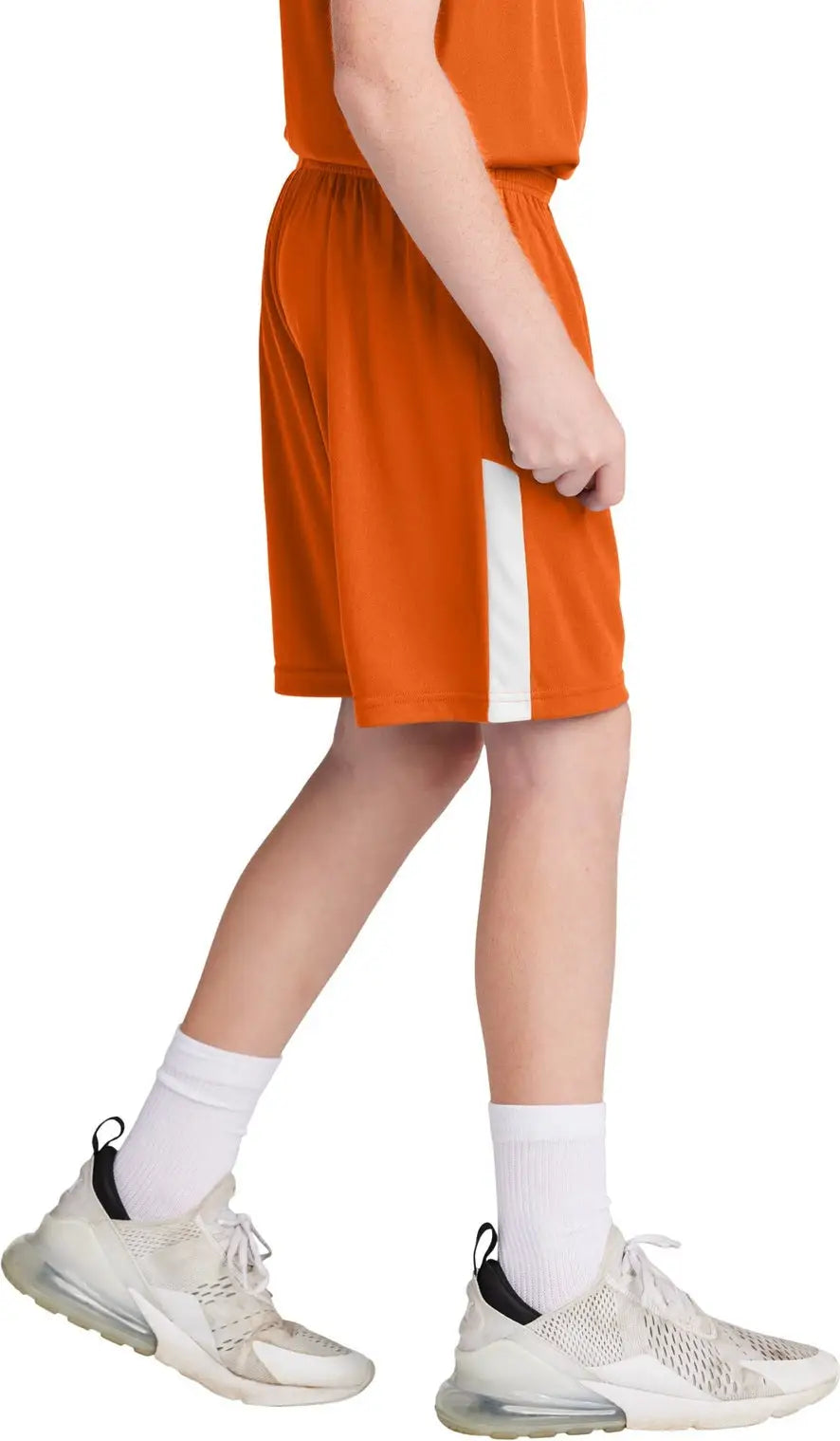 Sport-tek Yst103 Youth Competitor United 5’’ Short - Deep Orange White