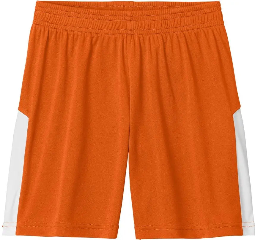 Sport-tek Yst103 Youth Competitor United 5’’ Short - Deep Orange White