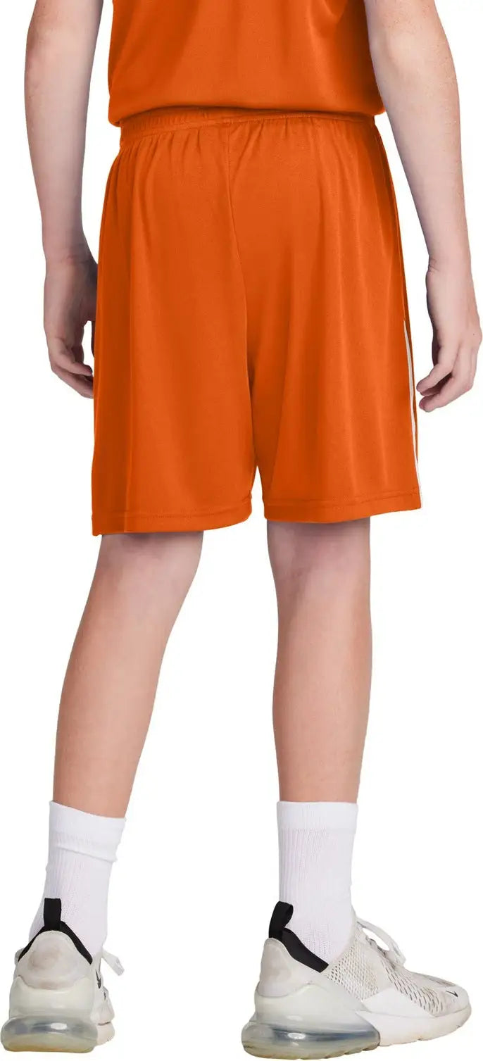 Sport-tek Yst103 Youth Competitor United 5’’ Short - Deep Orange White