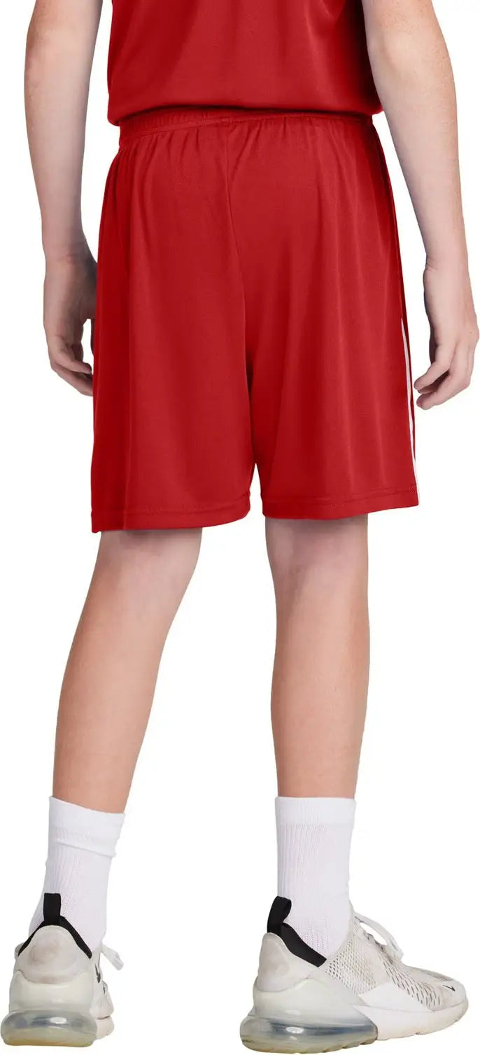 Sport-tek Yst103 Youth Competitor United 5’’ Short - Deep Red White