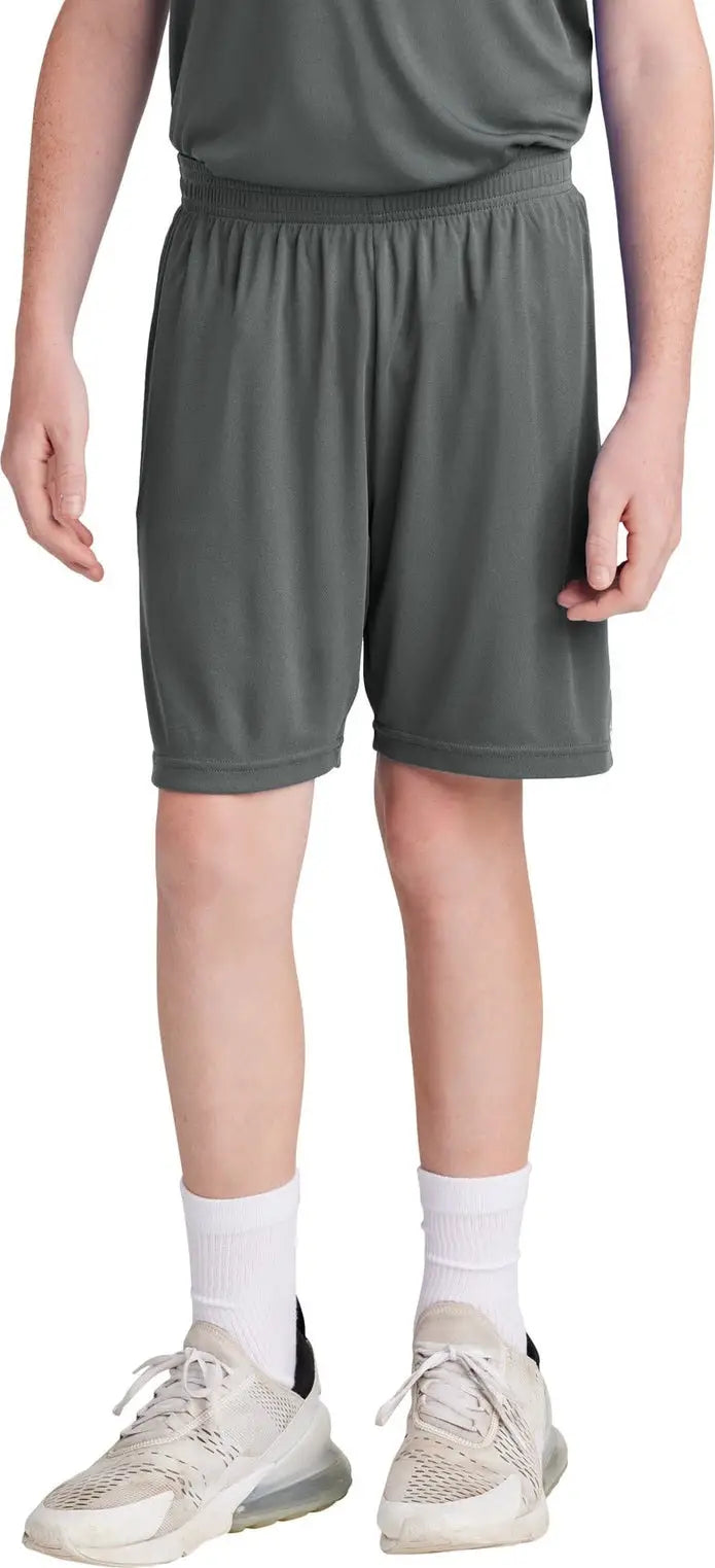 Sport-tek Yst103 Youth Competitor United 5’’ Short - Iron Gray White - Gray/ / Xs