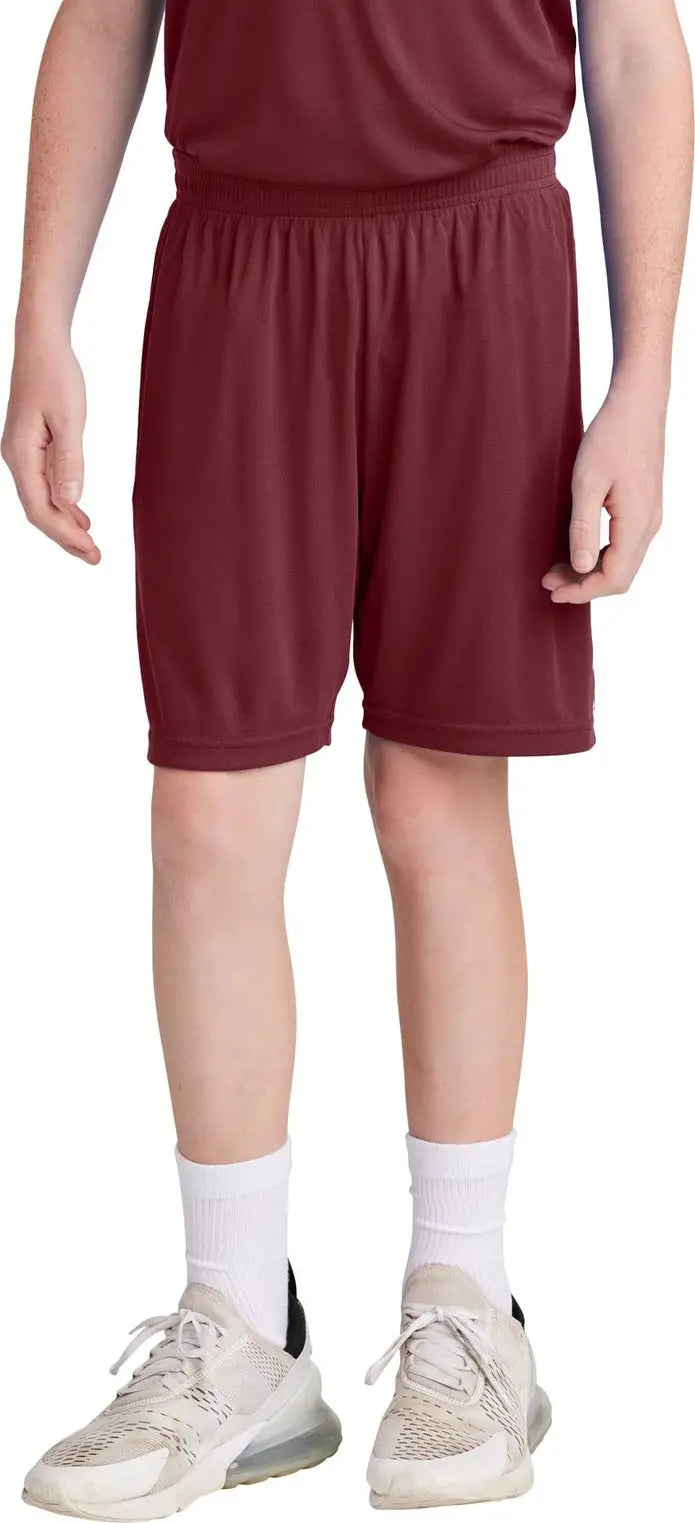 Sport-tek Yst103 Youth Competitor United 5’’ Short - Maroon White