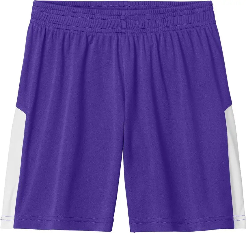 Sport-tek Yst103 Youth Competitor United 5’’ Short - Purple White