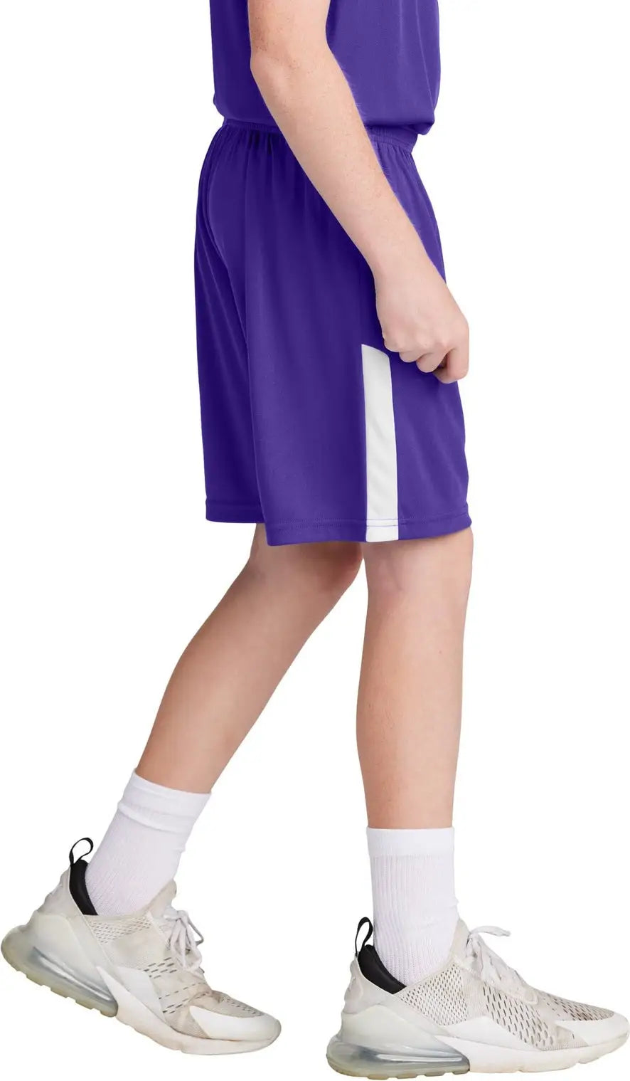 Sport-tek Yst103 Youth Competitor United 5’’ Short - Purple White