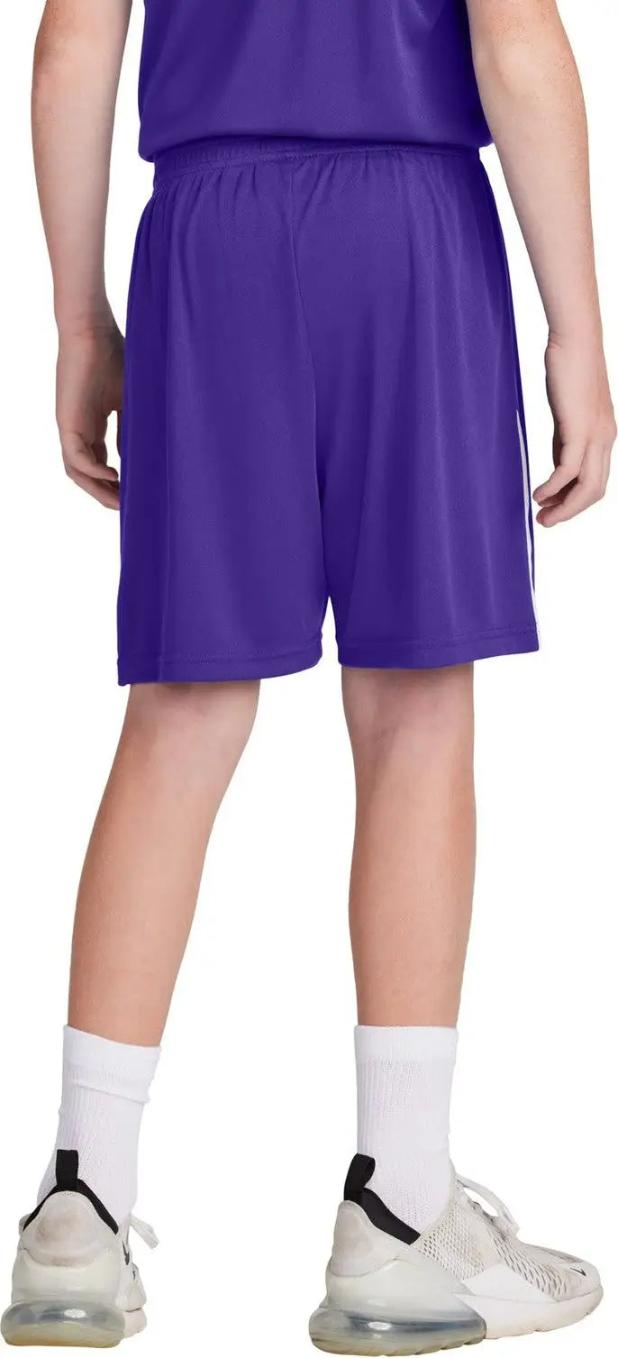Sport-tek Yst103 Youth Competitor United 5’’ Short - Purple White