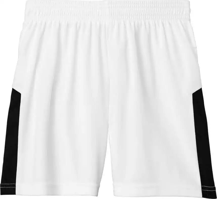 Sport-tek Yst103 Youth Competitor United 5’’ Short - White/blk