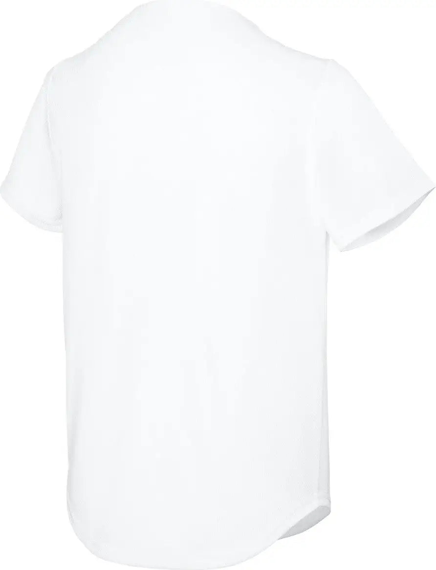 Sport-tek Yst220 Youth Posicharge Tough Mesh Full-button Jersey - White - Xs