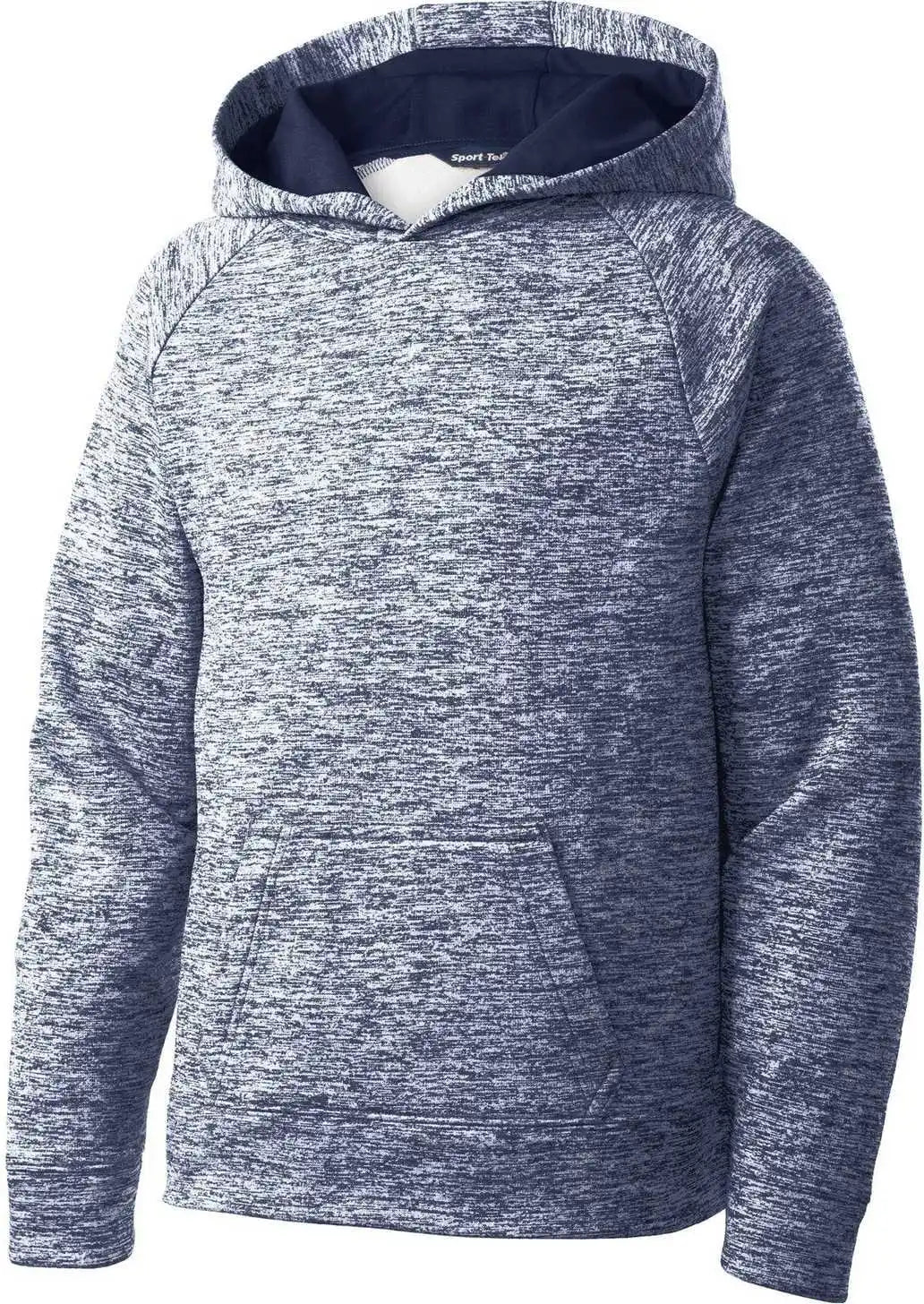 Sport Tek Yst225 Youth Posicharge Electric Heather Fleece Hooded Pullover True Navy