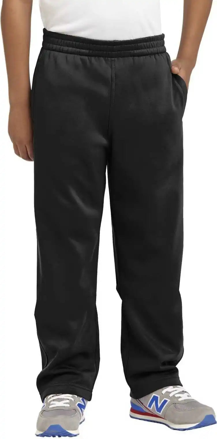 Sport Tek Yst237 Youth Wick Fleece Pant Black