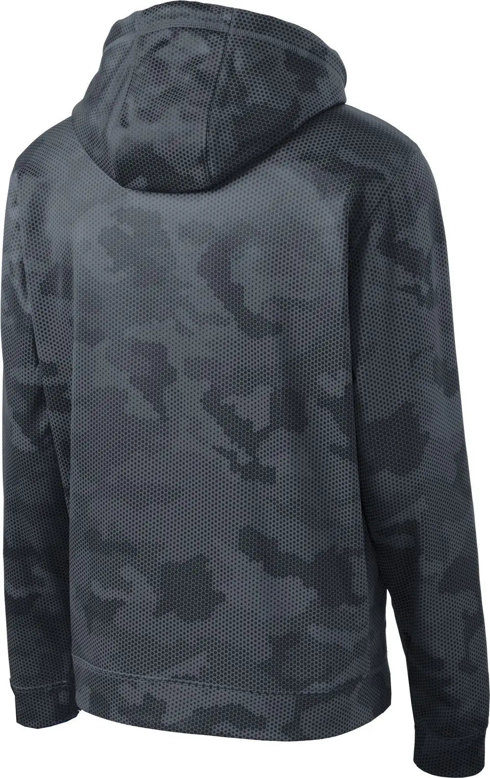 Sport-tek Yst240 Youth Sport-wick Camohex Fleece Hooded Pullover - Dark Smoke Gray - Xs