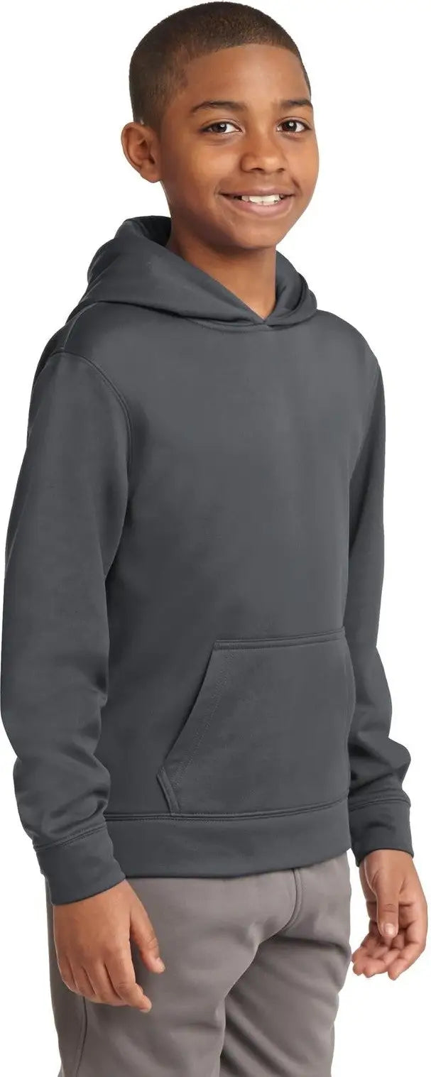 Sport-tek Yst244 Youth Sport-wick Fleece Hooded Pullover - Dark Smoke Gray