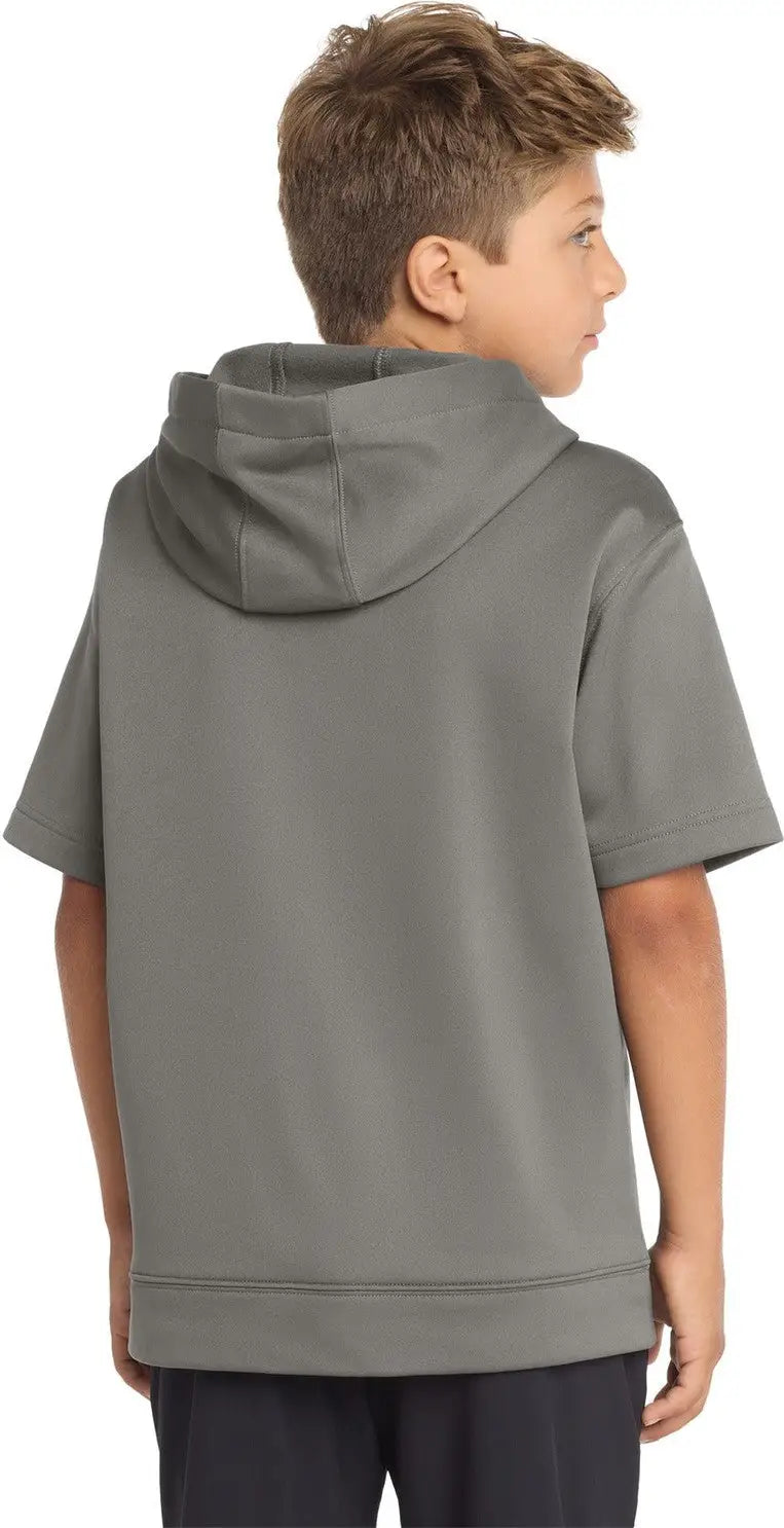 Sport-tek Yst251 Youth Sport-wick Fleece Short Sleeve Hooded Pullover - Dark Smoke Gray