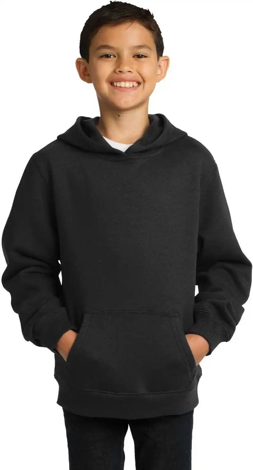 Sport-tek Yst254 Youth Pullover Hooded Sweatshirt - Black