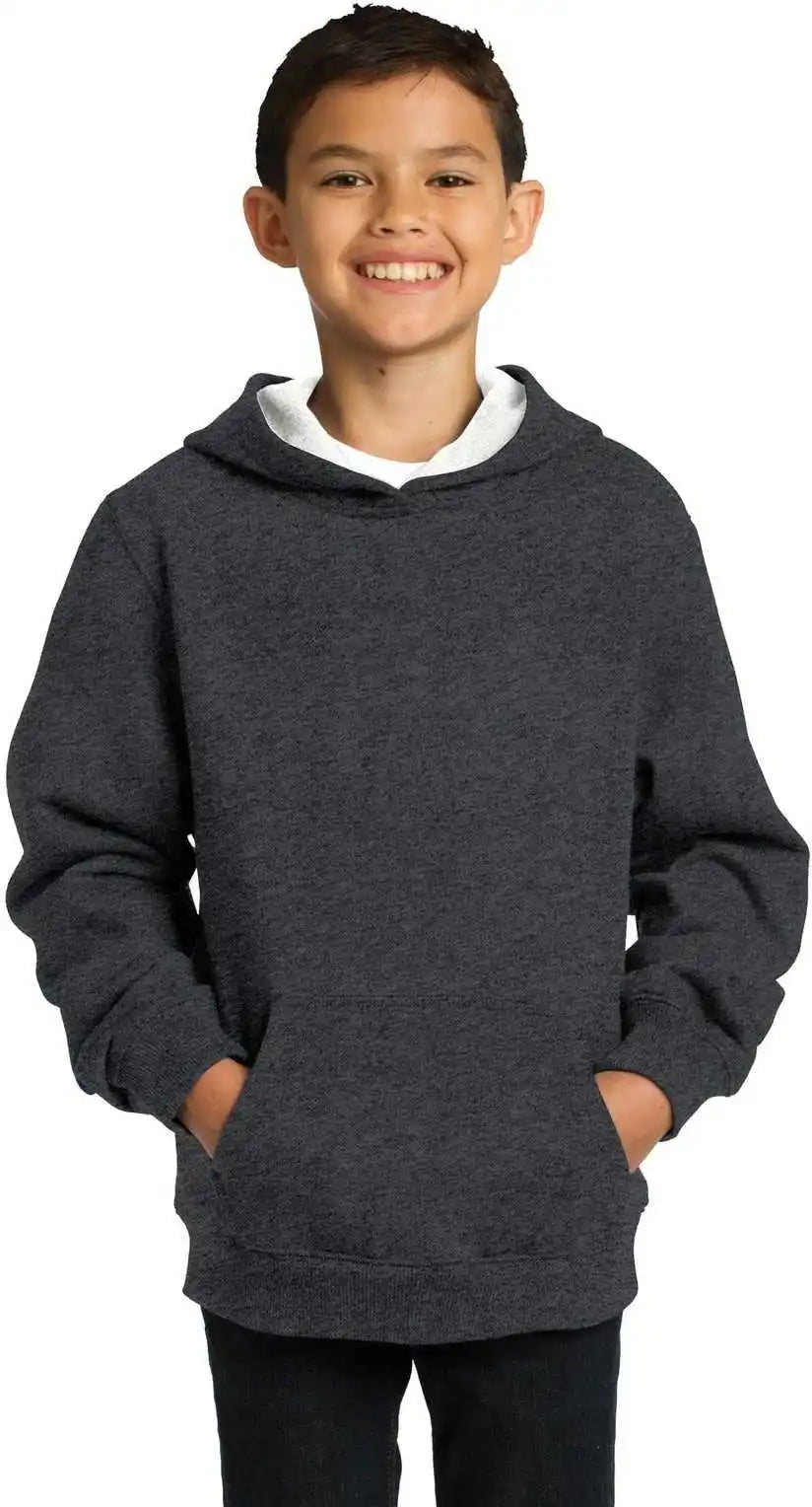 Sport Tek Yst254 Youth Pullover Hooded Sweatshirt Graphite Heather