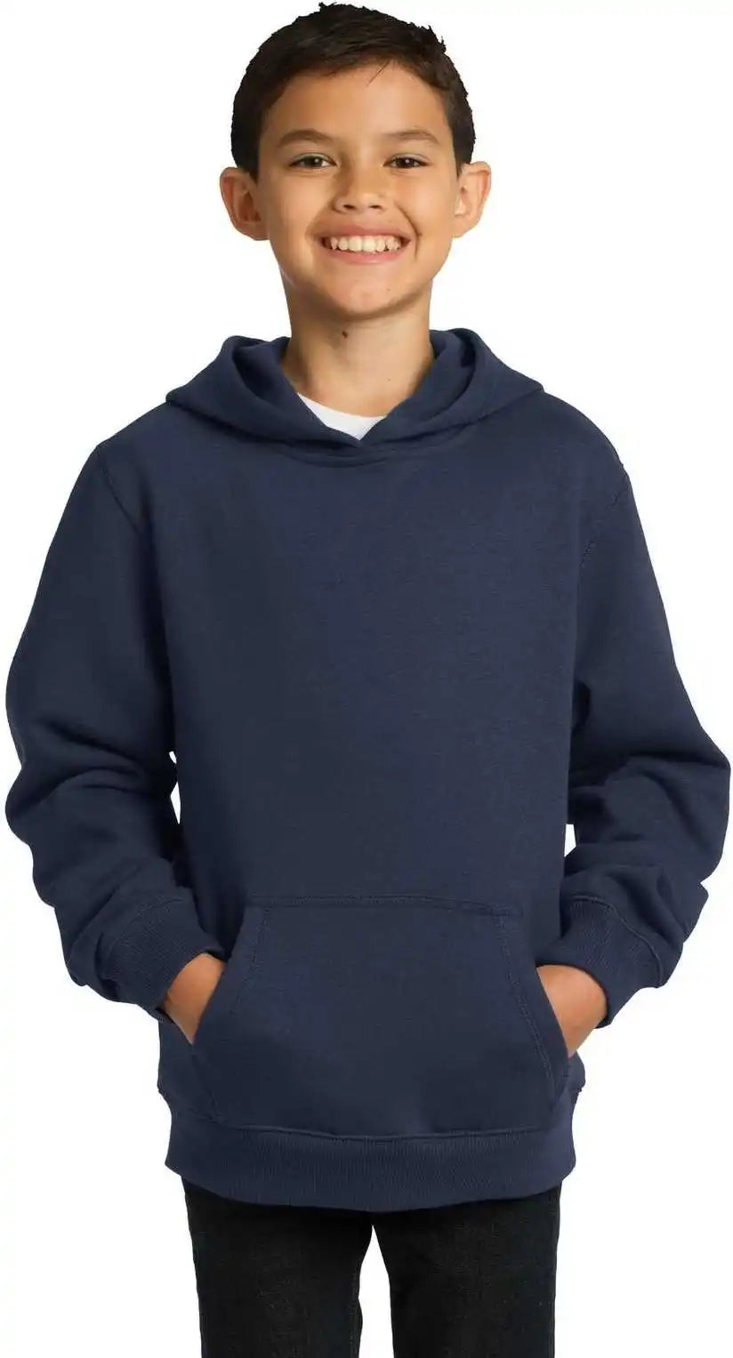 Sport Tek Yst254 Youth Pullover Hooded Sweatshirt True Navy