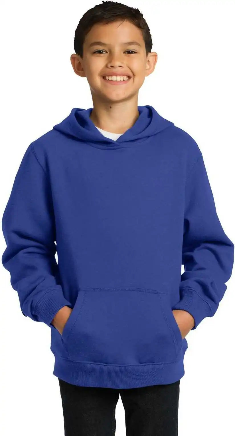 Sport Tek Yst254 Youth Pullover Hooded Sweatshirt True Royal