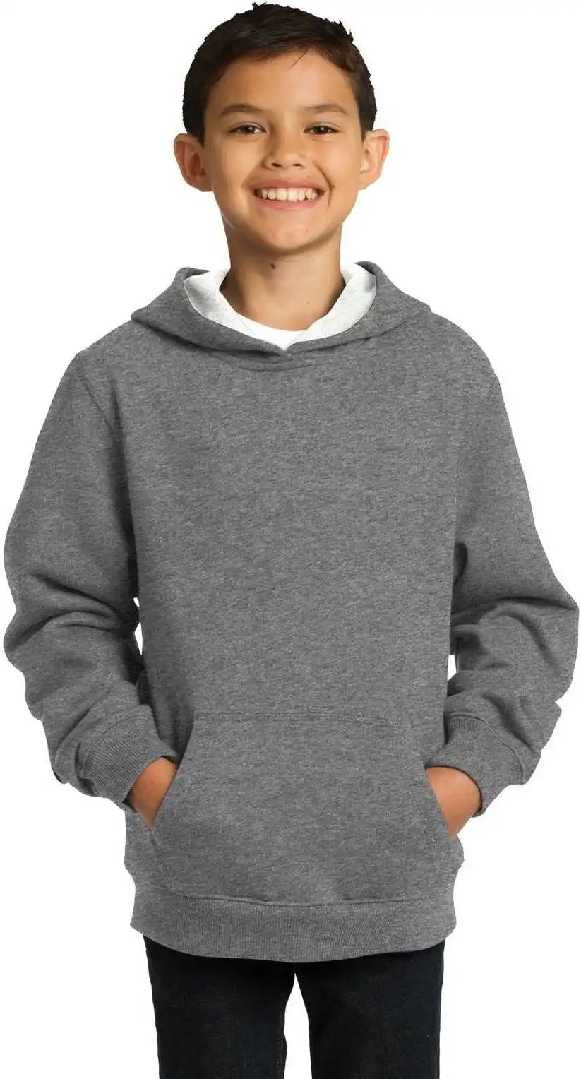 Sport Tek Yst254 Youth Pullover Hooded Sweatshirt Vintage Heather