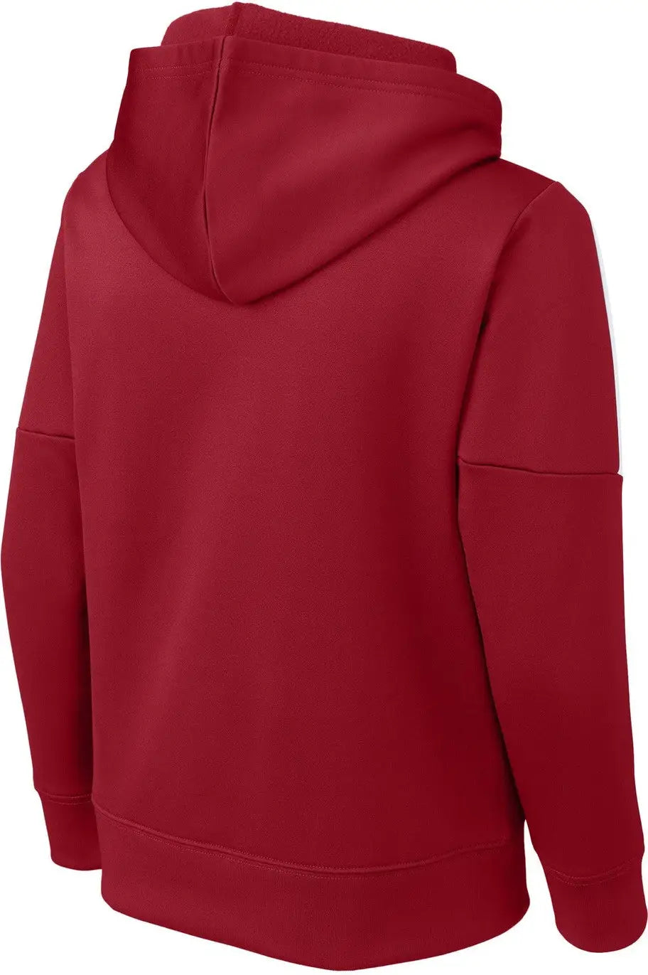 Sport-tek Yst255 Youth Sport-wick Fleece United Pullover Hoodie - Deep Red White