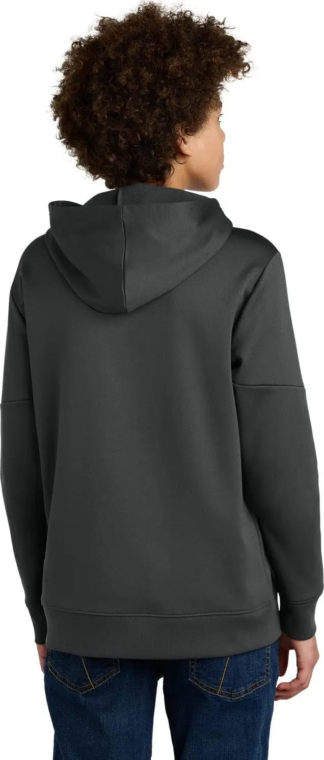 Sport-tek Yst255 Youth Sport-wick Fleece United Pullover Hoodie - Iron Gray White