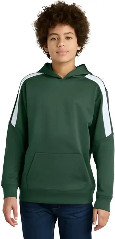 Sport-tek Yst255 Youth Sport-wick Fleece United Pullover Hoodie - Navy White - Navy/ / Xs