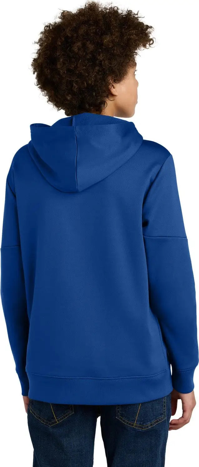 Sport-tek Yst255 Youth Sport-wick Fleece United Pullover Hoodie - True Royal White
