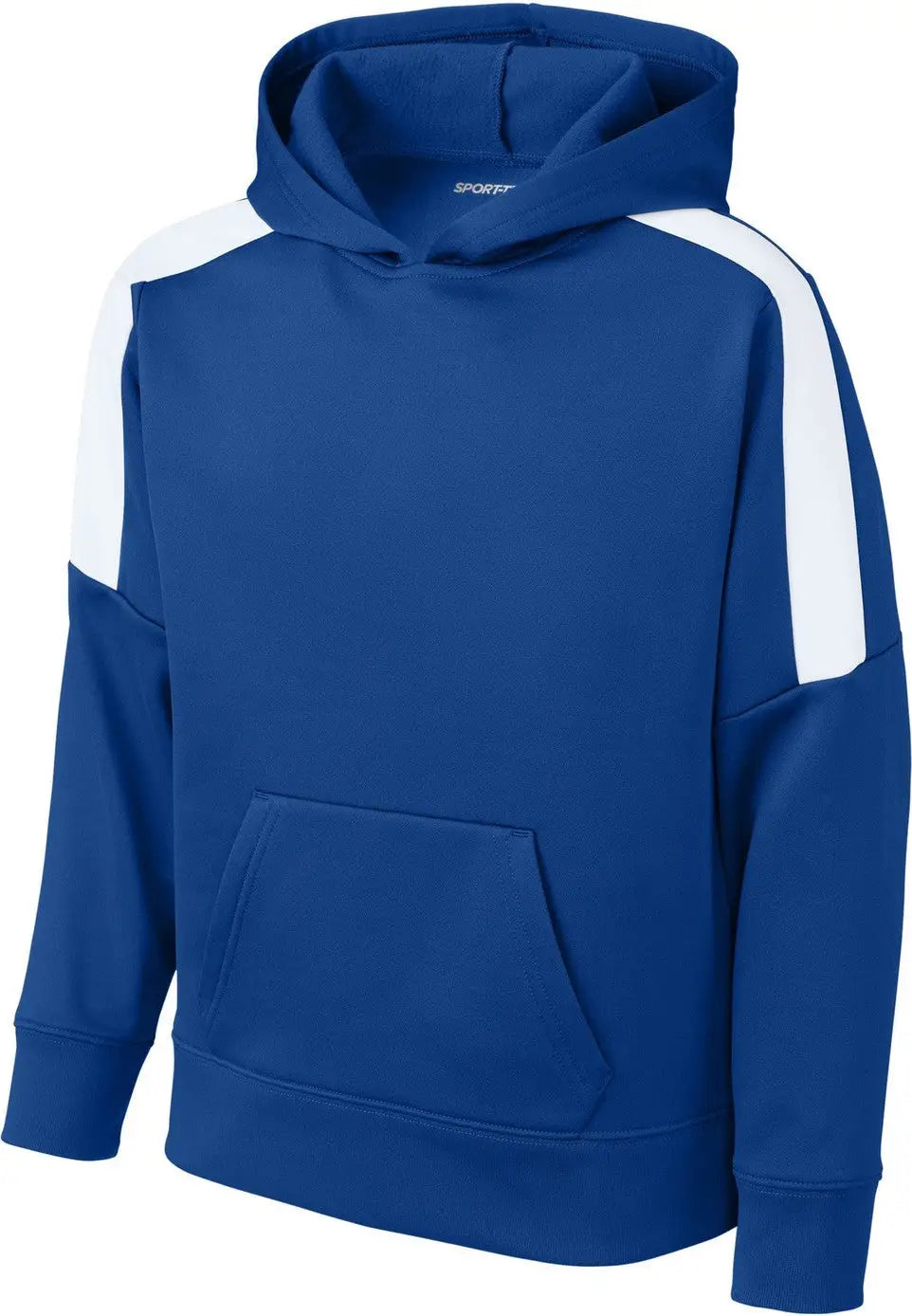 Sport-tek Yst255 Youth Sport-wick Fleece United Pullover Hoodie - True Royal White