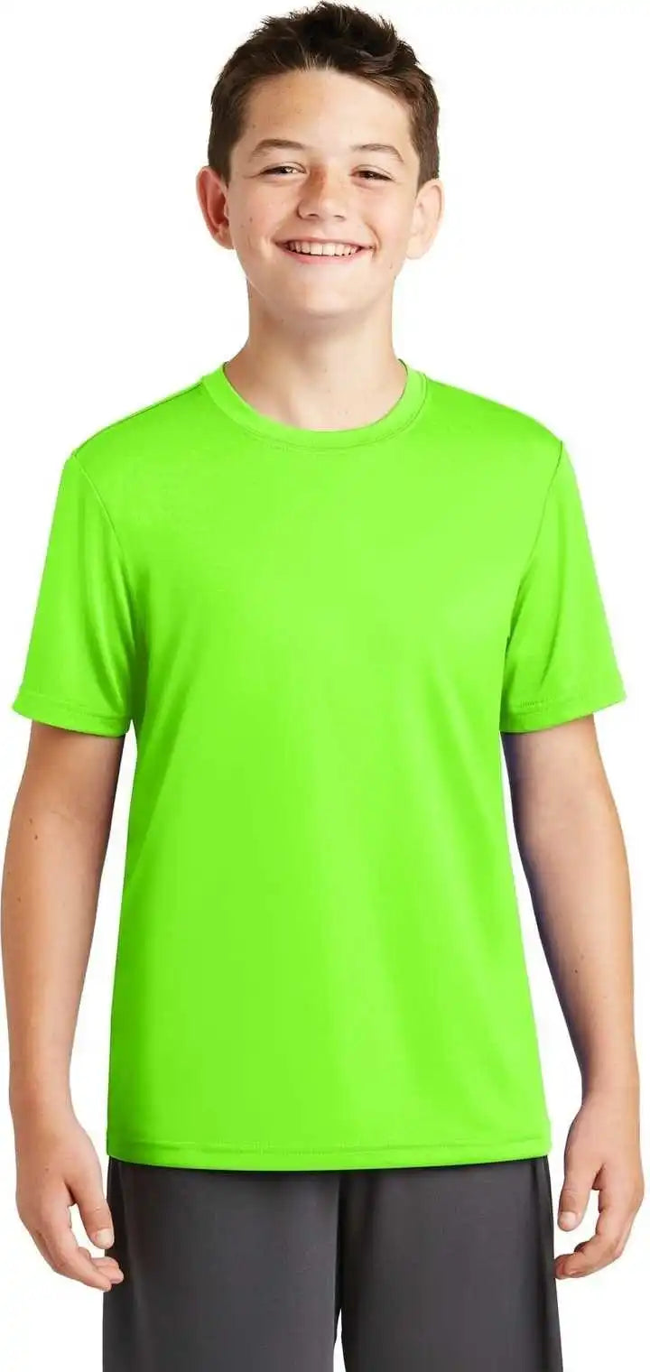 Sport-tek Yst320 Youth Posicharge Tough Tee - Neon Green