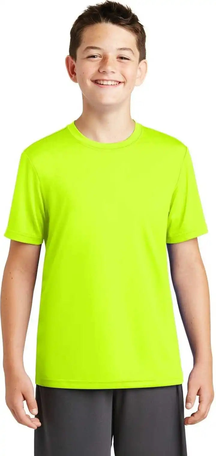 Sport-tek Yst320 Youth Posicharge Tough Tee - Neon Yellow