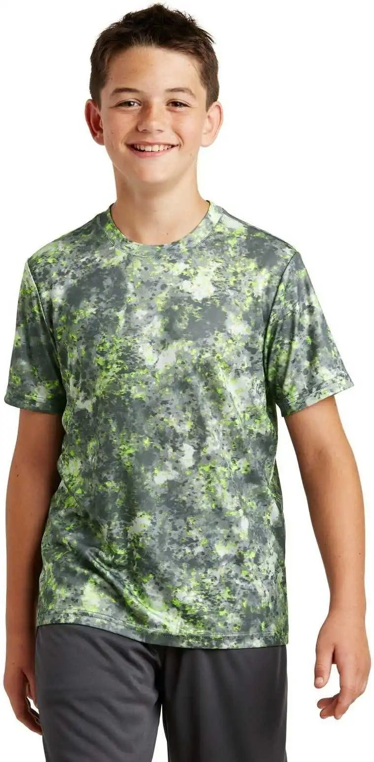 Sport-tek Yst330 Youth Mineral Freeze Tee - Lime Shock