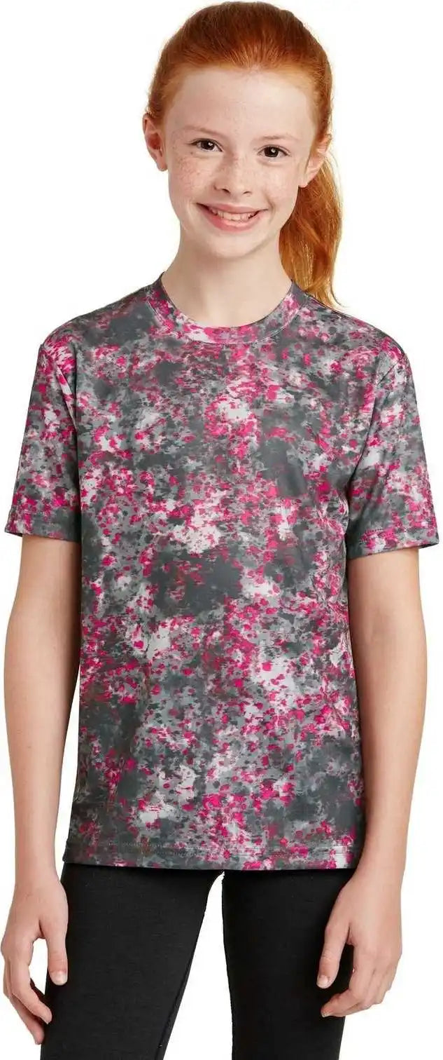 Sport-tek Yst330 Youth Mineral Freeze Tee - Pink Raspberry