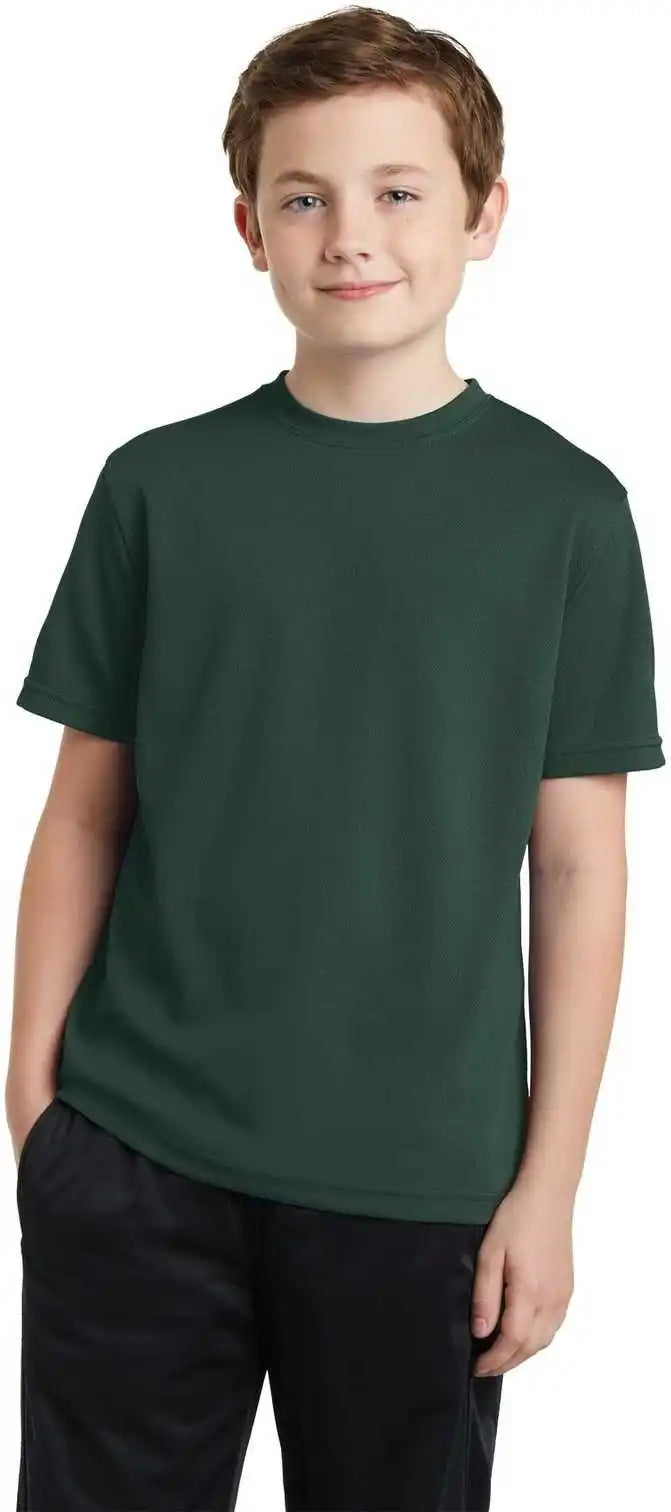 Sport-tek Yst340 Youth Posicharge Racermesh Tee - Dark Forest Green