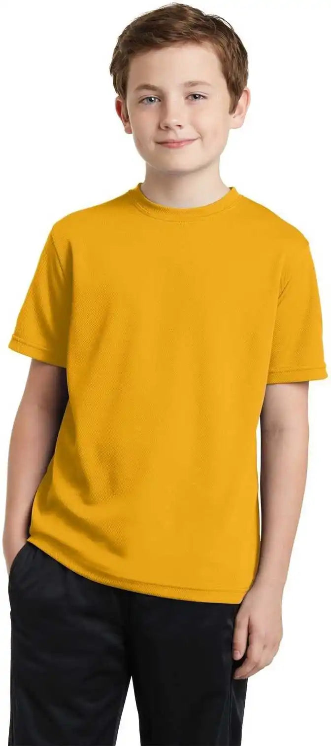Sport-tek Yst340 Youth Posicharge Racermesh Tee - Gold
