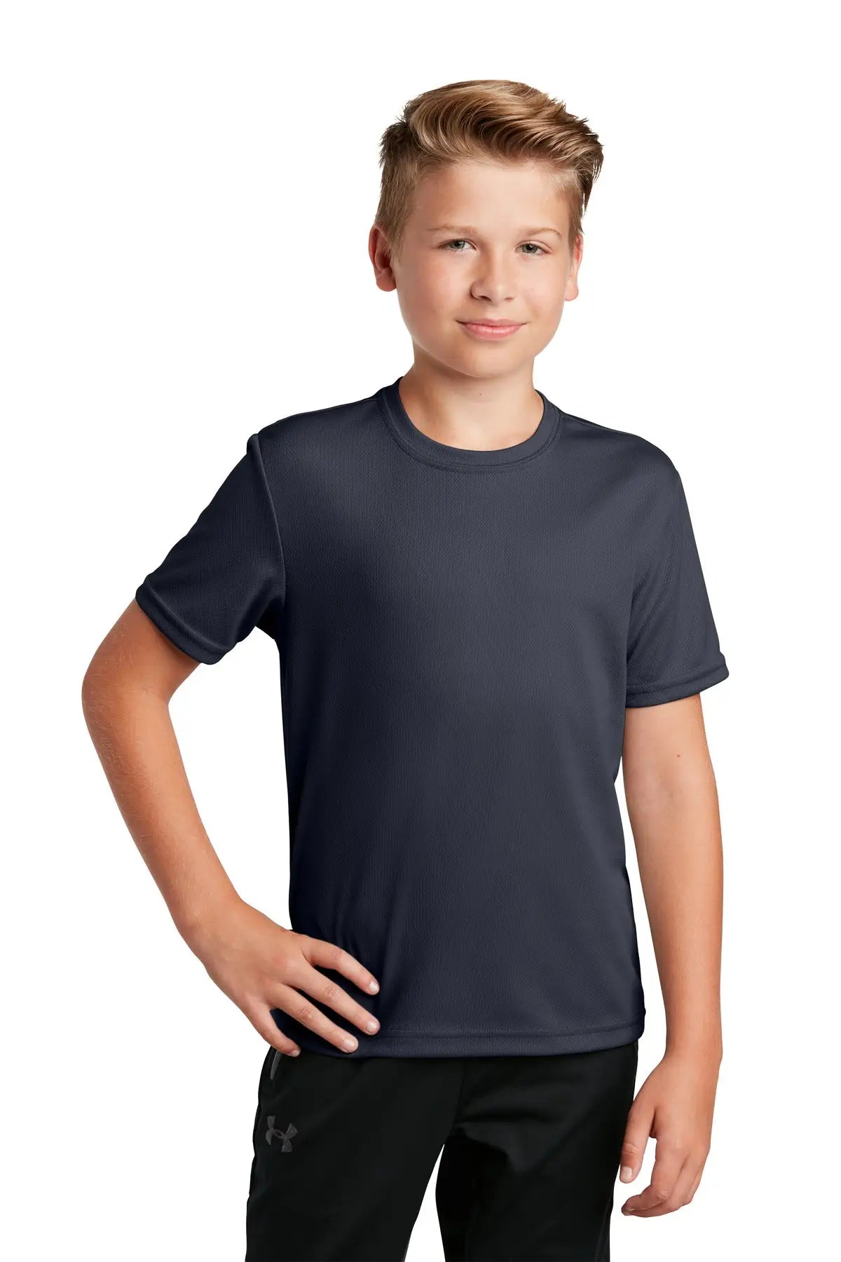 Sport-tek Yst340 Youth Posicharge Racermesh Tee - Graphite