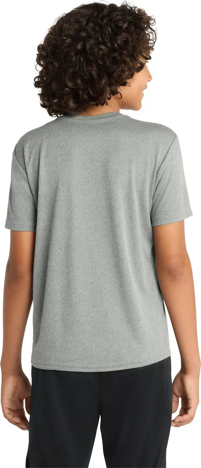 Sport-tek Yst340 Youth Posicharge Racermesh Tee - Gray Heather