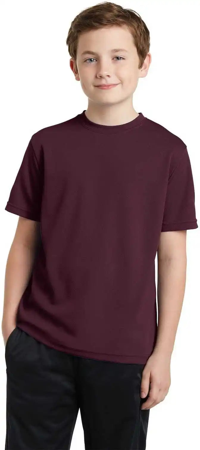 Sport-tek Yst340 Youth Posicharge Racermesh Tee - Maroon