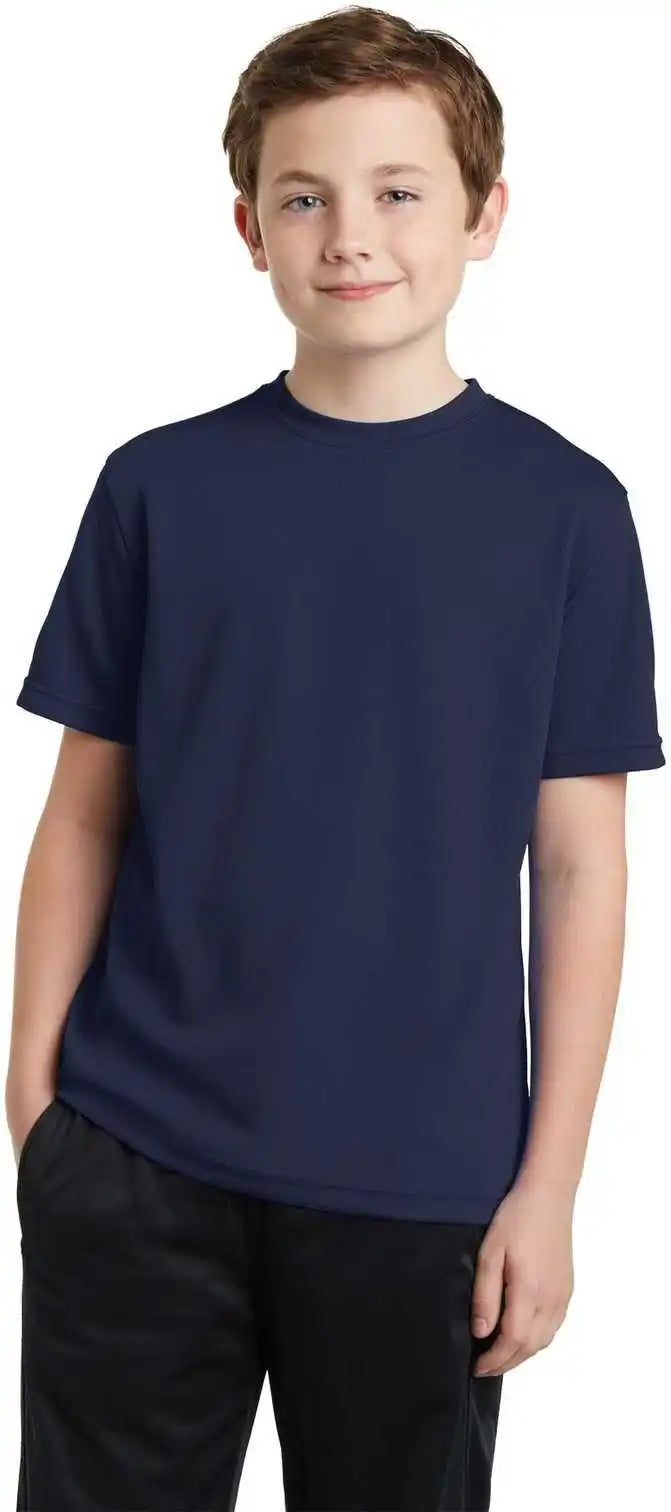 Sport Tek Yst340 Youth Posicharge Racermesh Tee True Navy