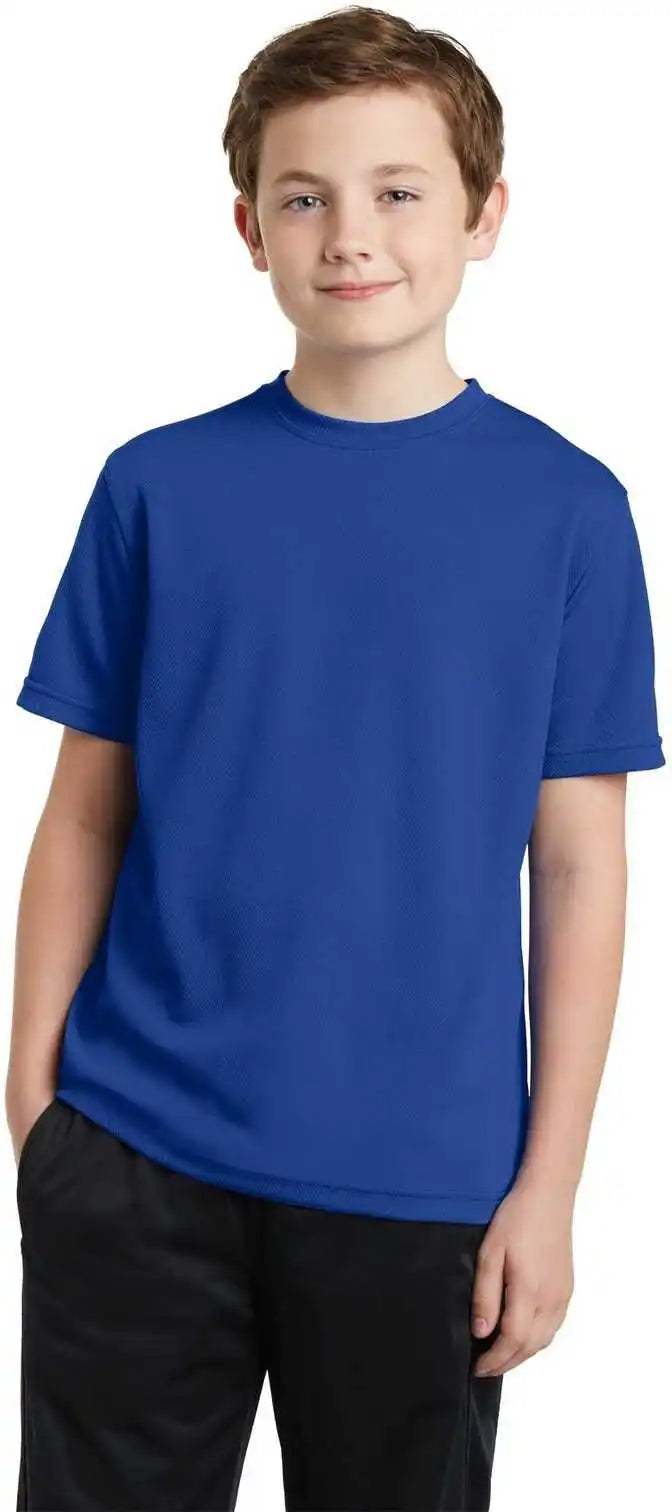 Sport Tek Yst340 Youth Posicharge Racermesh Tee True Royal