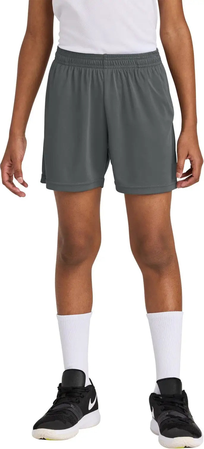 Sport-tek Yst349p Youth Posicharge Competitor 5’’ Pocketed Short - Iron Gray - Xs