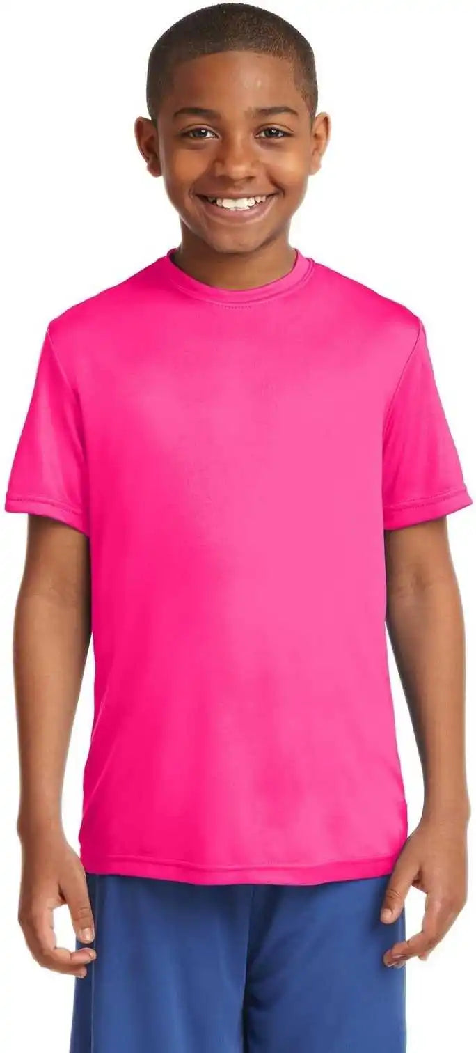 Sport Tek Yst350 Youth Posicharge Competitor Tee Neon Pink
