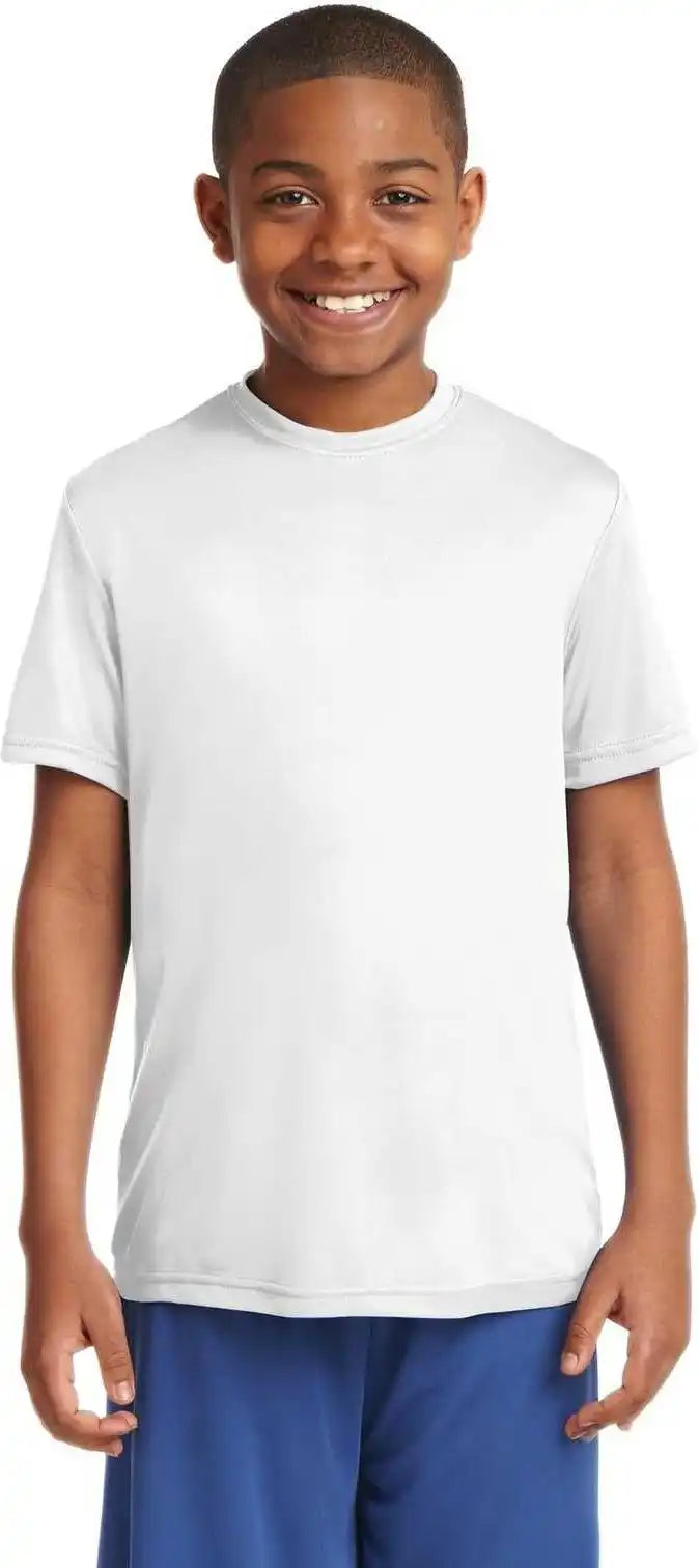 Sport Tek Yst350 Youth Posicharge Competitor Tee White