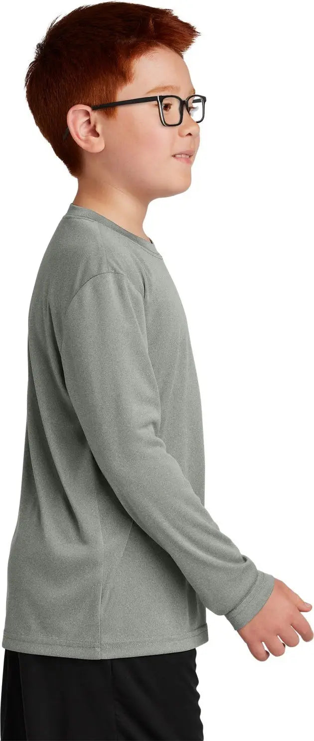 Sport-tek Yst350ls Youth Long Sleeve Posicharge Competitor Tee - Gray Concrete Heather