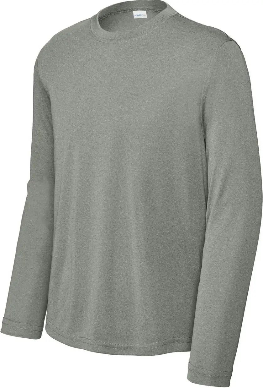 Sport-tek Yst350ls Youth Long Sleeve Posicharge Competitor Tee - Gray Concrete Heather