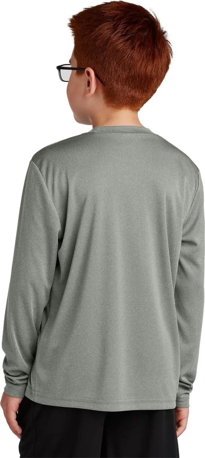 Sport-tek Yst350ls Youth Long Sleeve Posicharge Competitor Tee - Gray Concrete Heather